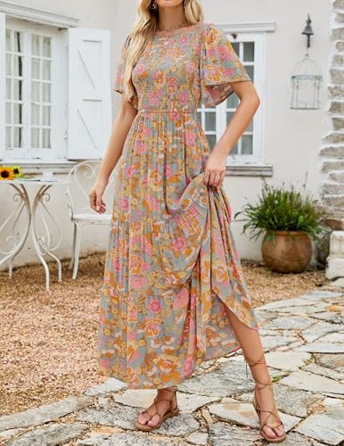 Women's Casual Floral Maxi Dress for Summer 2024