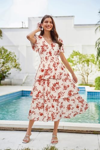 GRACE KARIN Women's 2025 Floral Summer Midi Dress
